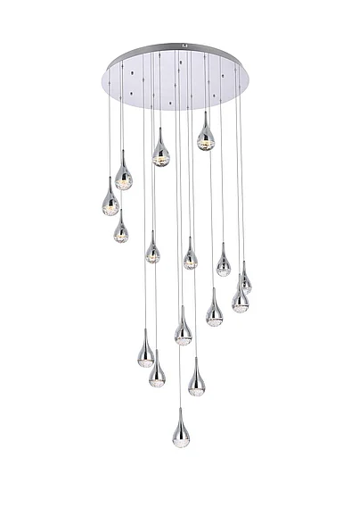 Elegant Amherst 36 In. Led Chandelier in Chrome 3816D36C
