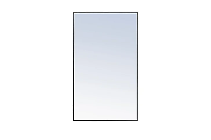 Elegant Metal Frame Rectangle Mirror 24 In. Black MR4074BK