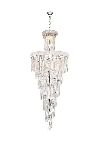 Elegant Spiral 32 Light Chrome Chandelier Clear Royal Cut Crystal V1800SR36C/RC