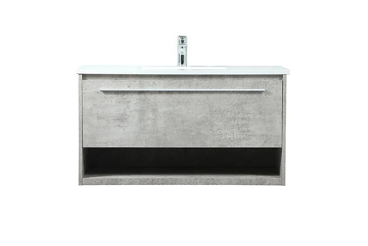 Elegant 36 In. Single Bathroom Vanity in Concrete Grey VF43536MCG CLOSEOUT