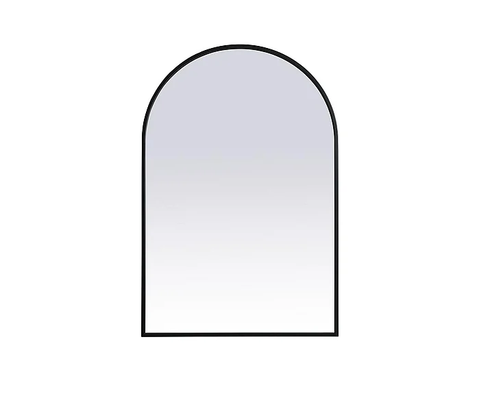 Elegant Metal Frame Arch Mirror 24X36 In. in Black MR1A2436BLK