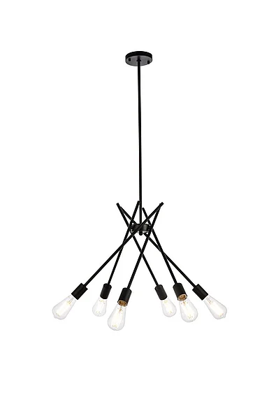 Elegant Lucca 23 In. Pendant in Black LD640D23BK CLOSEOUT