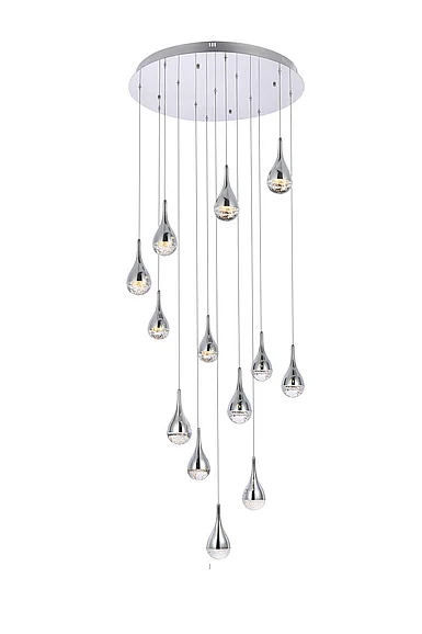 Elegant Amherst 30 In. Led Chandelier in Chrome 3813D30C