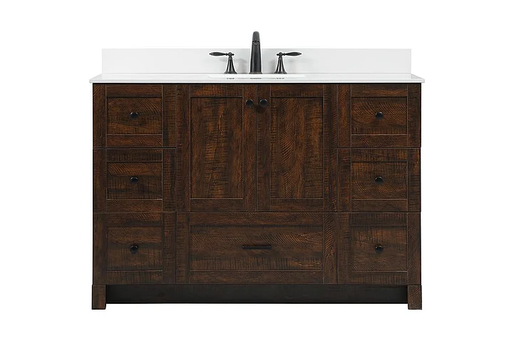 Elegant 48 In. Single Bathroom Vanity in Expresso with Backsplash VF2848EX-BS