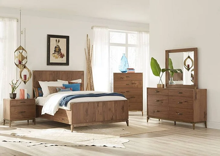 Modus Furniture Adler 2pc Bedroom Set in Natural Walnut