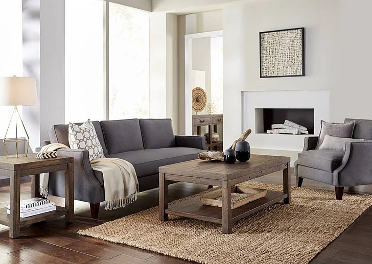 Modus Furniture Craster 3-Piece Occasional Living Room Set in Smoky Taupe