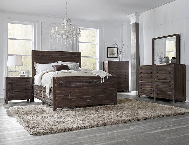 Modus Townsend 4-Piece Storage Bedroom Set in Java