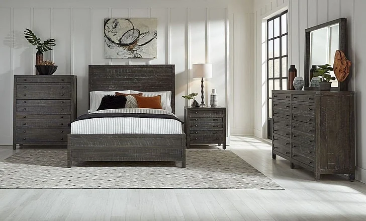 Modus Townsend 4-Piece Panel Bedroom Set in Gunmetal
