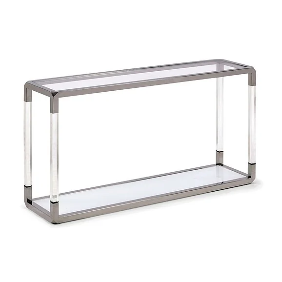 Modus Furniture Jasper Console Table in Acrylic/White Glass/PSS 8YW423