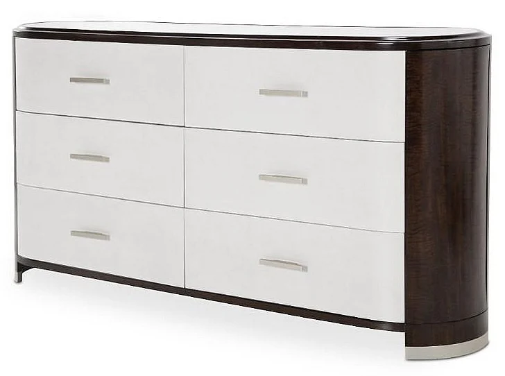 AICO Paris Chic 6 Drawer Dresser in Espresso 9003050-409