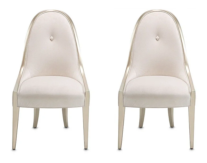 AICO Furniture London Place Side Chair in Creamy Pearl (Set of 2) 9004003A-112