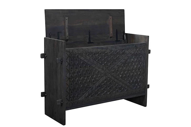 Moti Furniture Surita Trunk Box in Dark Grey 90119002