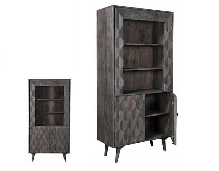 Moti Furniture Brent Bookcase in Dark Grey