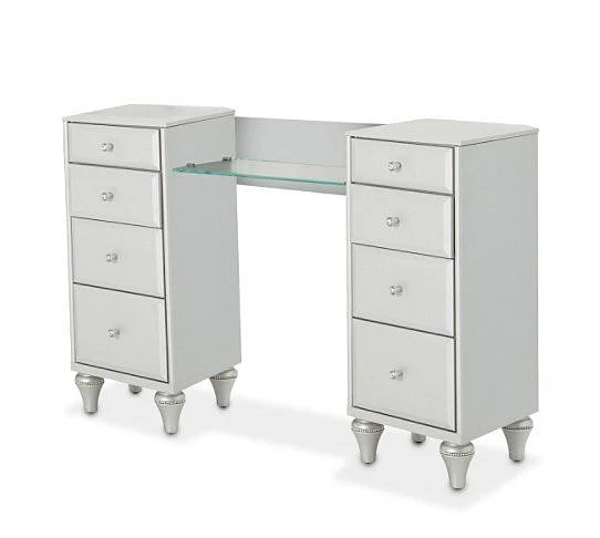 AICO Melrose Plaza Upholstered Vanity in Dove 9019058-118 CLOSEOUT