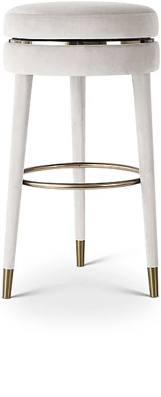 Meridian Coral Velvet Swivel Counter Stool in Cream Velvet 701Cream-C