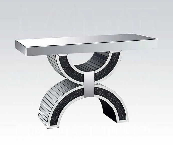 ACME Nysa Console Table in Faux Crystals 90248