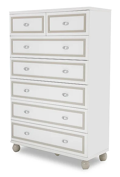 AICO Sky Tower 7 Drawer Chest in White Cloud 9025670-108