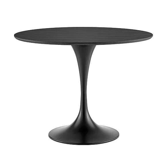 Euro Style Astrid 40" Round Table with Black Top and Matte Black Base 90264BLK-KIT CLOSEOUT