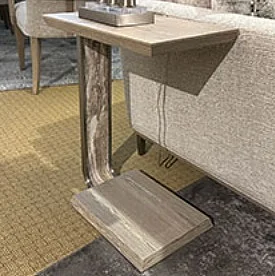 AICO Furniture Lotus Bay C Shaped Accent Table in Sand 9030224-138