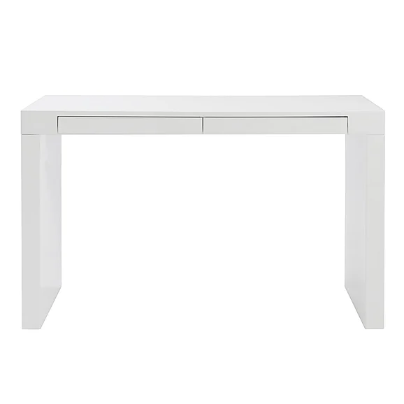 Euro Style Donald Desk in White with Two Drawers 90308WHT CLOSEOUT