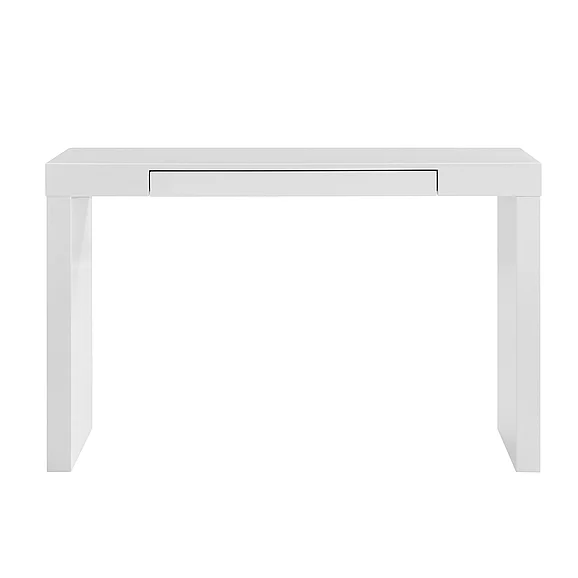 Euro Style Donald Console Table/Desk in White with One Drawer 90346WHT CLOSEOUT