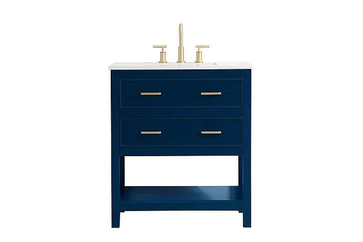 Elegant 30 In. Single Bathroom Vanity in Blue VF19030BL