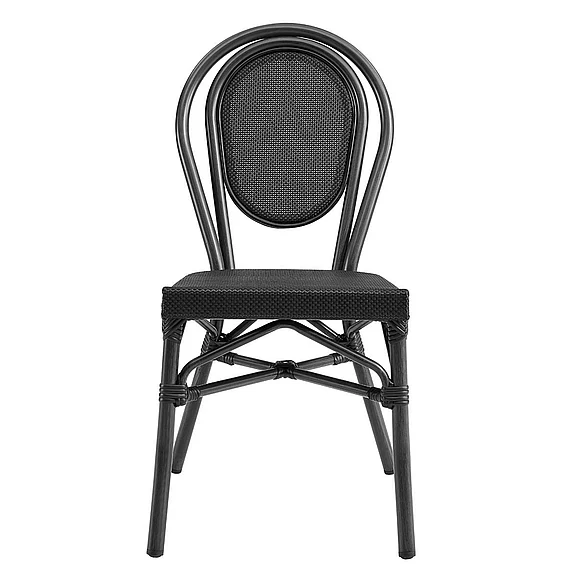 Euro Style Erlend Stacking Chair in Black Textylene Mesh with Black Frame (Set of 2) 90397-BLK CLOSEOUT