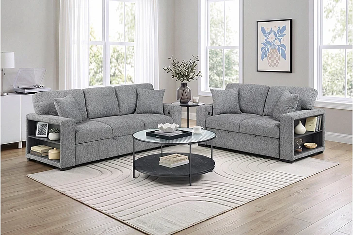 Homelegance Alcove 2pc Living Room Set in Gray