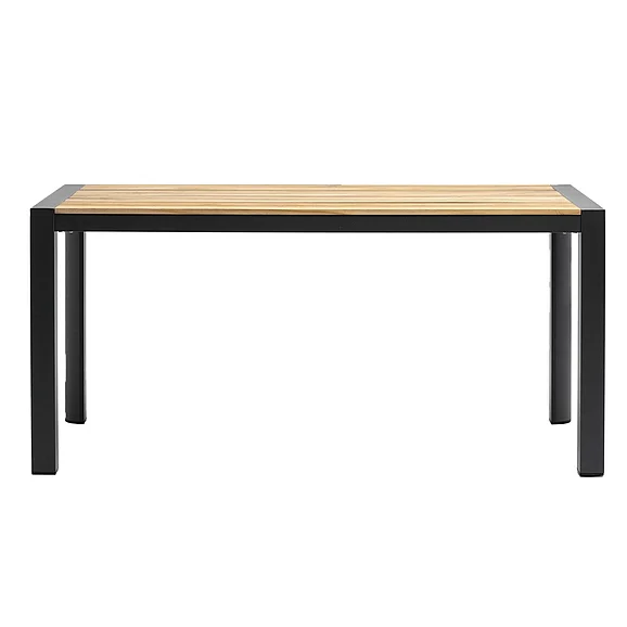 Euro Style Skog 63" Outdoor Table in Natural Teak with Anthracite Legs 90575