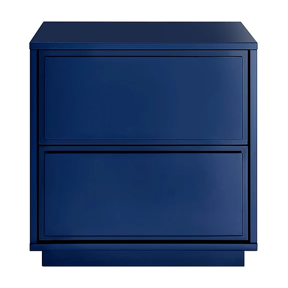 Euro Style Tresero Side Table in High Gloss Deep Blue 90655-BLU