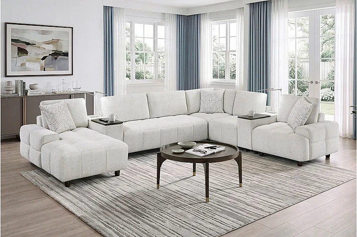 Homelegance Tessella 7pc Sectional Set in White