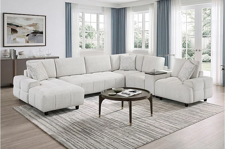 Homelegance Tessella 6pc Sectional Set in White