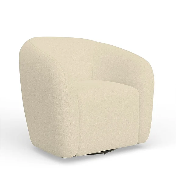 Alpine Furniture Margo Swivel Chair in Ivory Cream 9068
