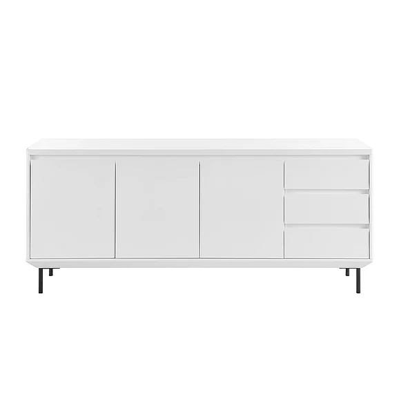 Euro Style Saga Sideboard in Matte White and Matte Black Legs 90690WHT-KIT