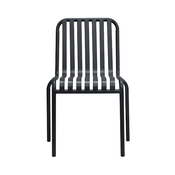 Euro Style Enid Stackable Outdoor Side Chair in Black (Set of 2) 90730-BLK