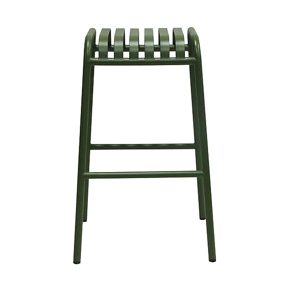 Euro Style Enid Stackable Outdoor Bar Stool in Dark Green (Set of 2) 90732-DKGRN