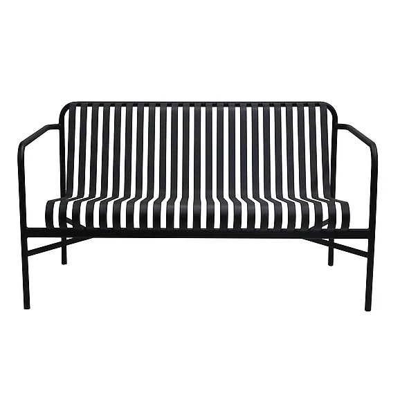 Euro Style Enid Outdoor Loveseat in Black 90738-BLK