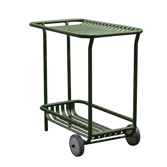 Euro Style Enid 32" Outdoor Cart in Dark Green 90780-DKGRN