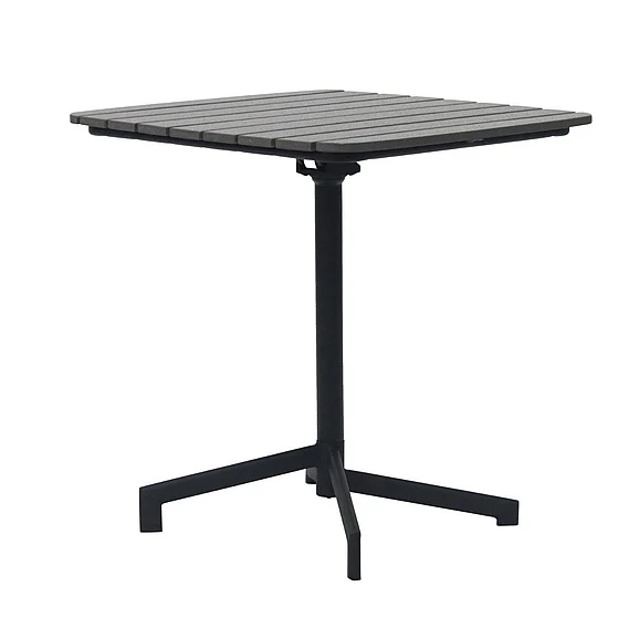Euro Style Kalmar 28" Folding Outdoor Table in Dark Gray with Column and Base in Black 90794-DKGRY