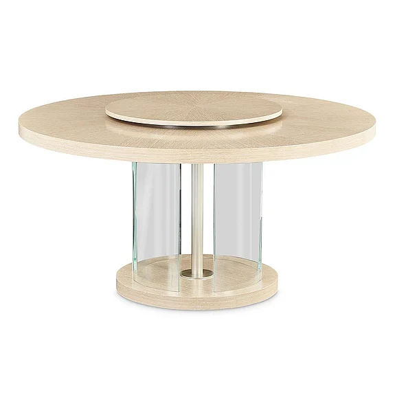 AICO Laguna Ridge Round Dining Table in Washed Oak CLOSEOUT