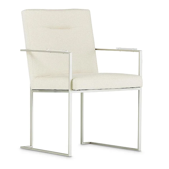 AICO Laguna Ridge Arm Chair (Set of 2) in Brushed Silver 9083004-814 CLOSEOUT