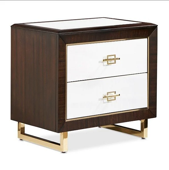 AICO Belmont Place Nightstand in Espresso 9085040-409