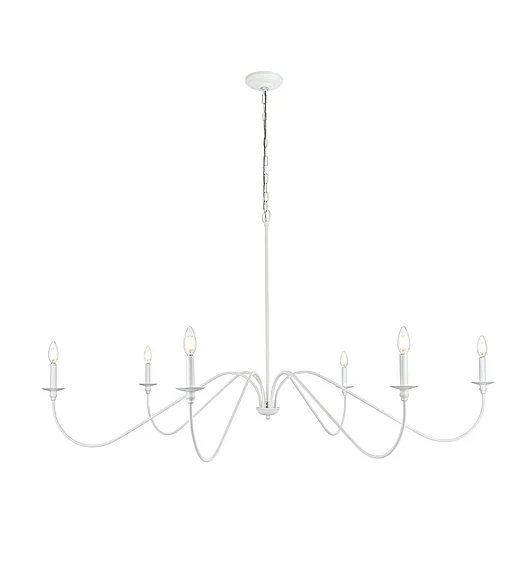 Elegant Rohan 60 In. Chandelier in White LD5056D60WH