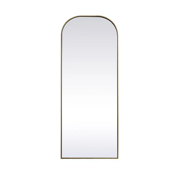 Elegant Metal Frame Arch Full Length Mirror 28X74 In. in Brass MR1FL2874BRS