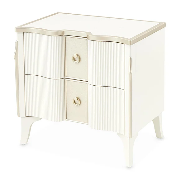 AICO Furniture La Marisia Nightstand in Creamy Pearl 9089040-112