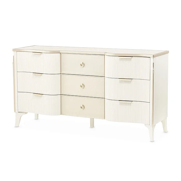 AICO Furniture La Marisia Dresser in Creamy Pearl 9089050SA-112