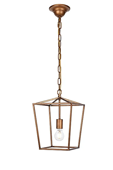 Elegant Maddox Collection Pendant D9.75 H14.5 LT:1 Vintage Gold Finish LD6008D9G CLOSEOUT