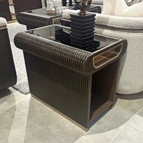 AICO Furniture West Kensington End Table in Medium Espresso 9096202-417