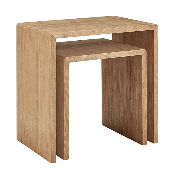 Euro Style Nova Nesting Side Table in Oak 90974-OAK (Set of 2)