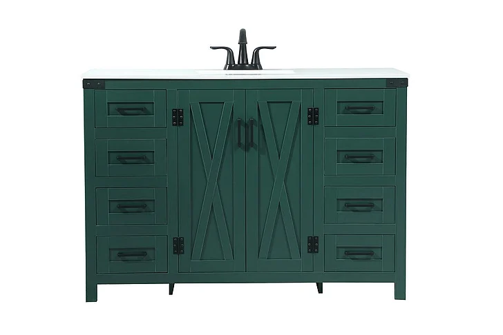 Elegant 48 In. Single Bathroom Vanity in Green VF90248MGN